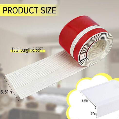 Dog Cat Scratching Windows Sill Protector L-Shape Cuttable Self-Adhesive for Furniture Edge Door Wall Protection（White5.43×78.7Inchs） in Kuwait