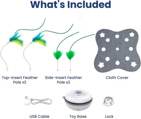 PAWSPIK 3-in-1 Hide & Seek Interactive Cat Toy - Rechargeable Automatic Feather Chasing & Tumbling Peek-A-Boo Exercise Toy for Bored Indoor Cats & Kittens in Kuwait
