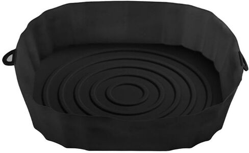 Air Fryer Silicone Pot 1Pcs Portable Soft Cooking Tray Accessories Bakeware Liner Durable Pizza Fried(black) in Kuwait