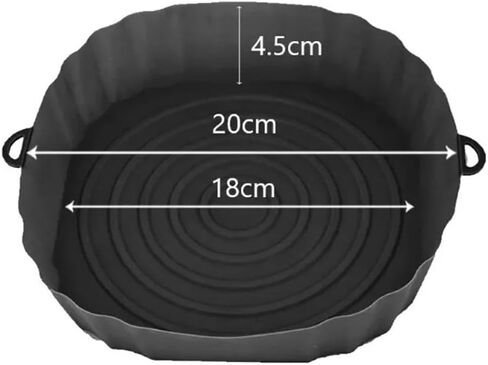 Air Fryer Silicone Pot 1Pcs Portable Soft Cooking Tray Accessories Bakeware Liner Durable Pizza Fried(black) in Kuwait
