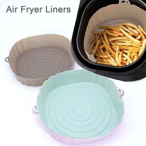 Air Fryer Silicone Pot 1Pcs Portable Soft Cooking Tray Accessories Bakeware Liner Durable Pizza Fried(black) in Kuwait