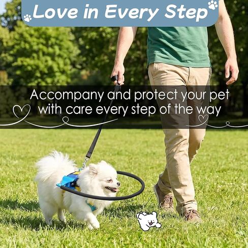 Adjustable Blind Dog Halo Collar, Protective Navigation Aid with Protective Ring Collar for Visually Impaired Dogs (XXS fits 12.90"-18.50") in Kuwait