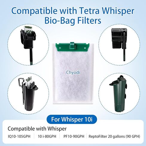 12 عبوة من خراطيش الفلتر المتوسطة المتوافقة مع مرشحات Tetra Whisper Bio-Bag المتوسطة، من أجل Whisper 10i/IQ10/PF10 وفلتر Repto 90 GPH، لخرطوشة فلتر حوض السمك in Kuwait