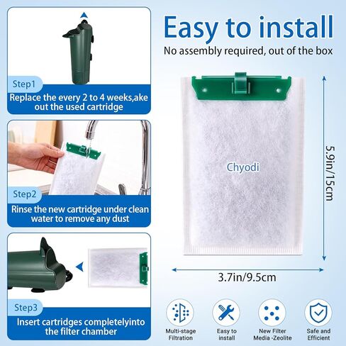 12 عبوة من خراطيش الفلتر المتوسطة المتوافقة مع مرشحات Tetra Whisper Bio-Bag المتوسطة، من أجل Whisper 10i/IQ10/PF10 وفلتر Repto 90 GPH، لخرطوشة فلتر حوض السمك in Kuwait