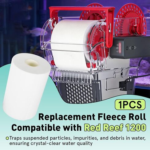 115' Long 6.78" High Replacement Fleece Roll Compatible with Red Reef 1200 Model Coral Aquarium Filtration System, Automatic Filtration Performance in Kuwait