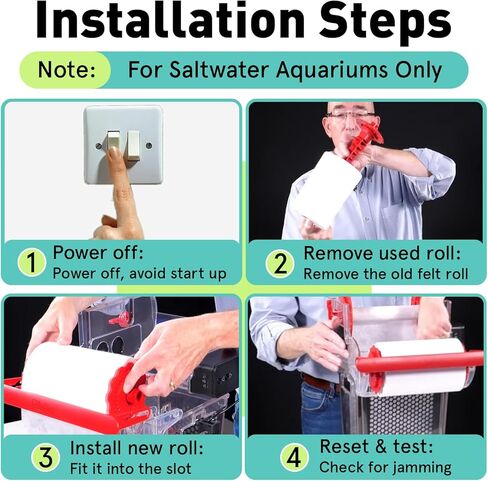 115' Long 6.78" High Replacement Fleece Roll Compatible with Red Reef 1200 Model Coral Aquarium Filtration System, Automatic Filtration Performance in Kuwait