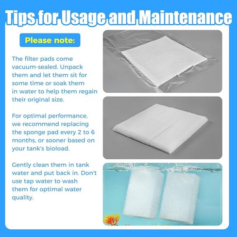 AQUANEAT 6-Pack Replacement Filter Sponge Pads, Aquarium Foam Insert Compatible with AquaClear 20, Fish Tank Filter Media in Kuwait