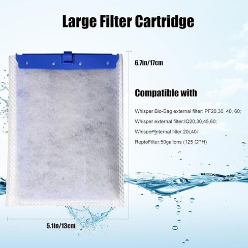 18-Pack Large Replacement Filter Cartridges Compatible with Tetra Whisper Bio-Bag Filters Large Aaquarium Filter Cartridges for Whisper 20i/40i /IQ20/30/45/60 PF20/30/40/60 Power Filters (L-18Pack) in Kuwait