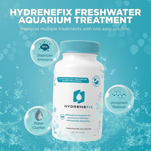 Hydrenefix Aquarium Treatment – Ammonia, Nitrite & Phosphate Stabilizer– 5oz Freshwater Fish Tank Water Conditioner, Clarifier & Stabilizer – Aquarium Water Treatment & Tank Cleaner Solution in Kuwait