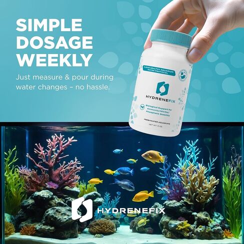 Hydrenefix Aquarium Treatment – Ammonia, Nitrite & Phosphate Stabilizer– 5oz Freshwater Fish Tank Water Conditioner, Clarifier & Stabilizer – Aquarium Water Treatment & Tank Cleaner Solution in Kuwait