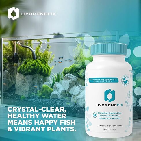 Hydrenefix Aquarium Treatment – Ammonia, Nitrite & Phosphate Stabilizer– 5oz Freshwater Fish Tank Water Conditioner, Clarifier & Stabilizer – Aquarium Water Treatment & Tank Cleaner Solution in Kuwait