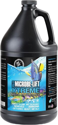 معالجة مكيف المياه Microbe-Lift Xtreme لأحواض السمك وخزانات الأسماك، علاج الكل في واحد لحوض أسماك المياه العذبة والمياه المالحة، 1 جالون in Kuwait