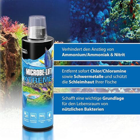 معالجة مكيف المياه Microbe-Lift Xtreme لأحواض السمك وخزانات الأسماك، علاج الكل في واحد لحوض أسماك المياه العذبة والمياه المالحة، 1 جالون in Kuwait