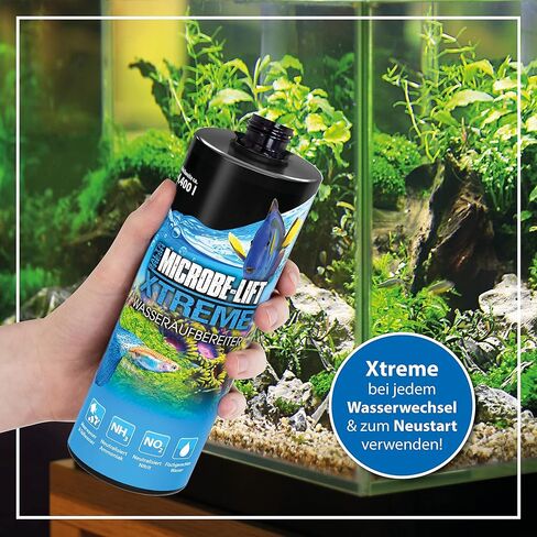 معالجة مكيف المياه Microbe-Lift Xtreme لأحواض السمك وخزانات الأسماك، علاج الكل في واحد لحوض أسماك المياه العذبة والمياه المالحة، 1 جالون in Kuwait