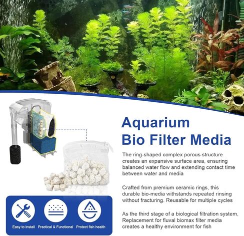2 Pack of Biomax Filter Media Kit Compatible with Fluval AC20/AC30 Power Filter, 1.5 oz/42 g Aquarium Bio Filters Media for Use in Freshwater & Saltwater Aquariums in Kuwait