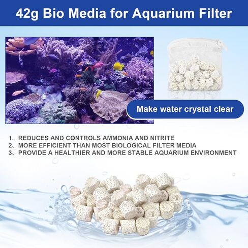 2 Pack of Biomax Filter Media Kit Compatible with Fluval AC20/AC30 Power Filter, 1.5 oz/42 g Aquarium Bio Filters Media for Use in Freshwater & Saltwater Aquariums in Kuwait