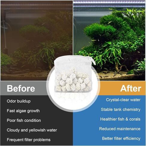2 Pack of Biomax Filter Media Kit Compatible with Fluval AC20/AC30 Power Filter, 1.5 oz/42 g Aquarium Bio Filters Media for Use in Freshwater & Saltwater Aquariums in Kuwait