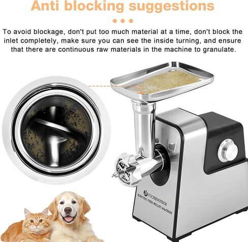 YUCHENGTECH Electric Animal Feed Pellet Machine Pet Food Pellet Machine for Making Cat Dog Bird Fish Feed with 3mm/5mm/7mm Molds 500W 110V in Kuwait