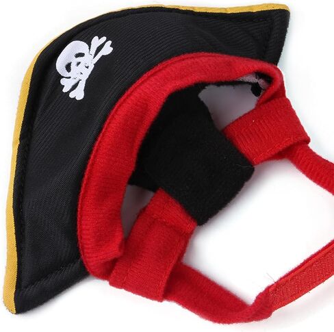Cat Pirate Costume Set, Halloween Pet Outfit with Pirate Hat, Eye Patch, and Skull Crossbones Bandana in Kuwait