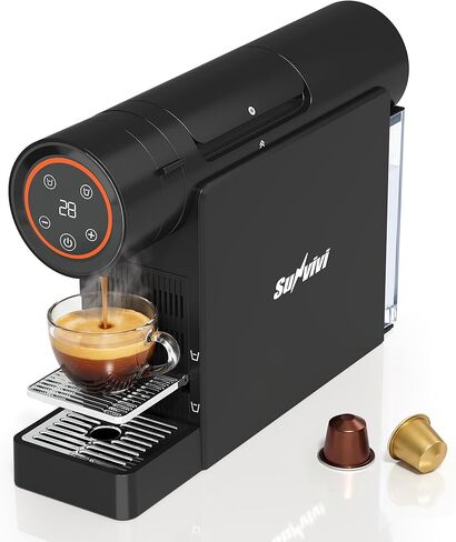 SUNVIVI Espresso Pod Machine for Home, Capsule Coffee Maker for NS Original Pods, 20 Bar Single Serve Mini Pod Maker with 22oz Removable Water Tank, Adjustable Cup Tray for Home & Office, Black in Kuwait