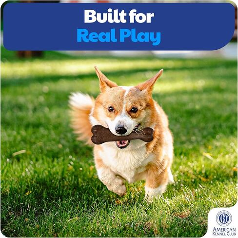 American Kennel Club عبوة من قطعتين لتدريب الكلاب على المضغ، ألعاب للكلاب على شكل عظمة متفرعة من البولي بروبيلين المملوءة بالخشب، ألعاب متينة للكلاب للمضغ المعتدل، معطرة بلحم البقر للمشاركة طويلة الأمد، تدعم صحة الأسنان in Kuwait