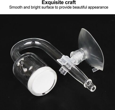 Glass Aquarium CO2 Atomizer Fine Bubble Diffuser with Suction Cup, Leak-Proof Design for Fish Tank Oxygenation in Kuwait
