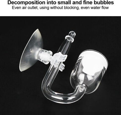 Glass Aquarium CO2 Atomizer Fine Bubble Diffuser with Suction Cup, Leak-Proof Design for Fish Tank Oxygenation in Kuwait