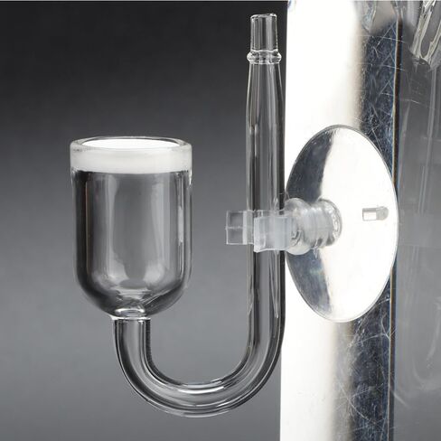 Glass Aquarium CO2 Atomizer Fine Bubble Diffuser with Suction Cup, Leak-Proof Design for Fish Tank Oxygenation in Kuwait