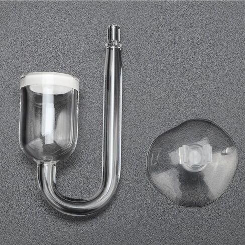 Glass Aquarium CO2 Atomizer Fine Bubble Diffuser with Suction Cup, Leak-Proof Design for Fish Tank Oxygenation in Kuwait