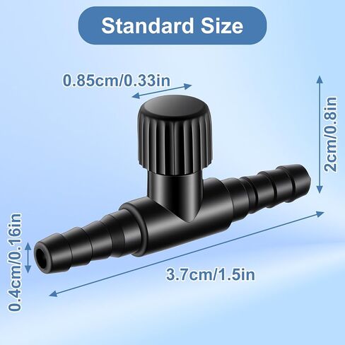 20 Pcs Aquarium Control Valve - T Shaped Aquarium Air Valves for 3/16" (4mm) ID Airline Tubing - Single Way Control Valve for Fish Tank Accessories in Kuwait