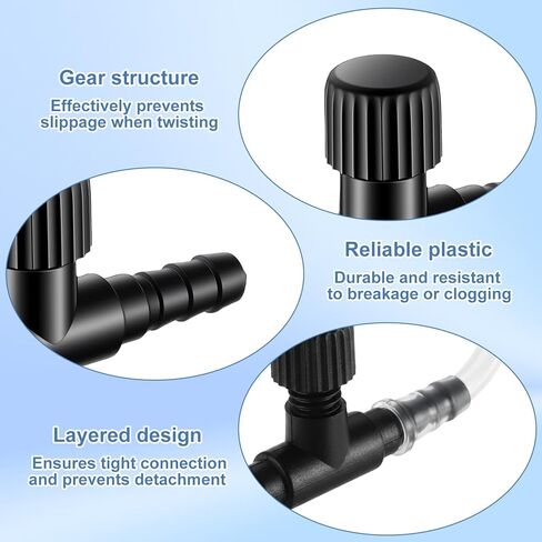 20 Pcs Aquarium Control Valve - T Shaped Aquarium Air Valves for 3/16" (4mm) ID Airline Tubing - Single Way Control Valve for Fish Tank Accessories in Kuwait