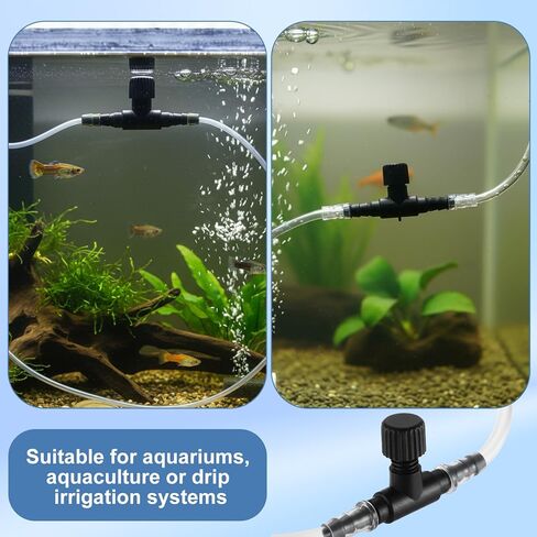 20 Pcs Aquarium Control Valve - T Shaped Aquarium Air Valves for 3/16" (4mm) ID Airline Tubing - Single Way Control Valve for Fish Tank Accessories in Kuwait