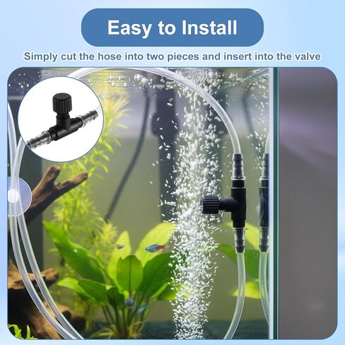 20 Pcs Aquarium Control Valve - T Shaped Aquarium Air Valves for 3/16" (4mm) ID Airline Tubing - Single Way Control Valve for Fish Tank Accessories in Kuwait