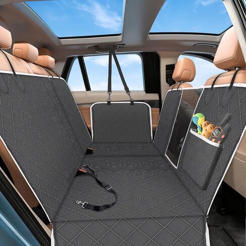 PetJoy Dog Car Seat Cover with Hammock Design – 600D Heavy Duty Waterproof & Scratch-Resistant Rear Seat Protector for Dogs, Non-Slip Back Seat Covers for Cars, Trucks, SUVs in Kuwait