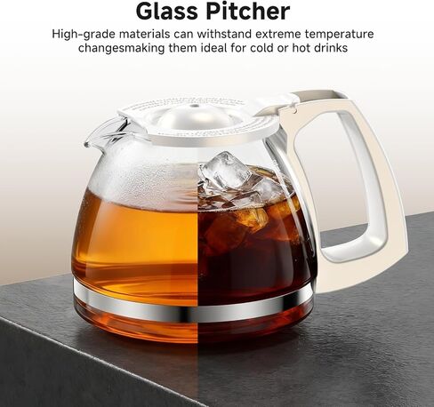 Coffee Maker, 5 Cup Drip Coffee Machine with Glass Carafe, 20 Hours Programmable Timer, 2 Hours Keep Warm, Compatible with Ground&Tea – Portable Small Cafetera for Home, Office, Travel&Camping-White in Saudi Arabia