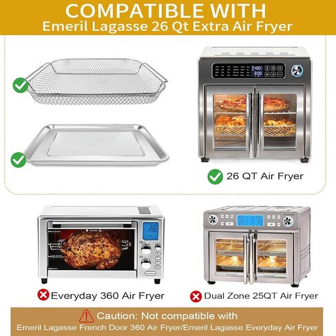Air Fryer Accessories Set for Emeril Lagasse 26QT Extra Large, Stainless Steel Baking Pans with Nonstick Basket, 100 Parchment Papers & 2 Teflon Mats, Dishwasher safe in Kuwait