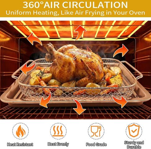 Air Fryer Accessories Set for Emeril Lagasse 26QT Extra Large, Stainless Steel Baking Pans with Nonstick Basket, 100 Parchment Papers & 2 Teflon Mats, Dishwasher safe in Kuwait