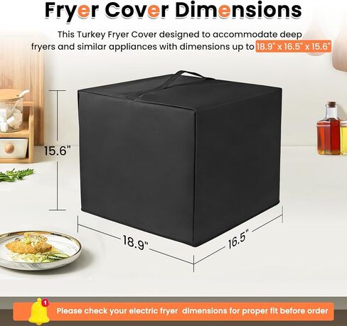 Turkey Fryer Cover Replacement Parts for Masterbuilt 3-in-1 XL 10L Electric Fryer, Boiler & Steamer, Back Deep Fryers Cover Accessory - Waterproof & Dustproof Protective Case in Kuwait