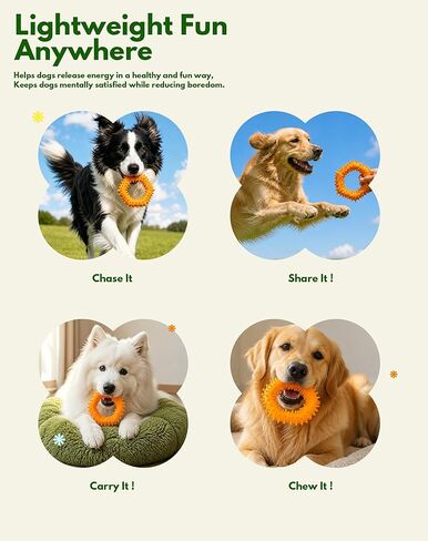 Spiked Rubber Dog Chew Ring, Teething & Gum Care Toy for Small Medium Dogs, Soft Bumpy Texture Dental Oral Care Puppy Toy, Non-Toxic Interactive Pet Chew Ring for Indoor Play, Not for aggresive chewer in Kuwait
