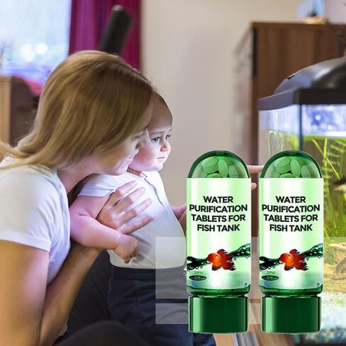 Powerful Aquarium Water Purification Tablet,Water Purification Tablets for Fish Tank,Remove All Kinds of Turbidity from Fish TankWater (2) in Kuwait