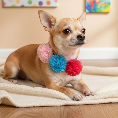 120 Pcs Dog Collar Flower Bow Accessories Bulk, Flowers Pet Bowtie Floral Cat Accessory, Multi Color Dog Charms Bow Tie Pet Flower Charms Holiday Puppy Bows Ties for Puppy Pets Grooming Accessories in Kuwait