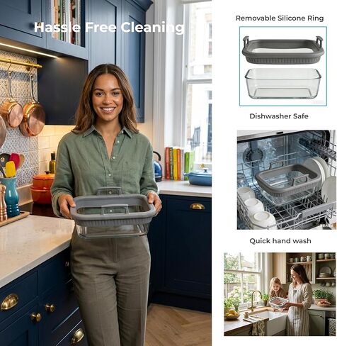 بطانة زجاجية لمقلاة الهواء متوافقة مع Ninja AF400 AF500 SL400، بطانة Airfryer قابلة لإعادة الاستخدام مع حلقة سيليكون قابلة للإزالة، خالية من BPA وPTFE، آمنة للاستخدام في غسالة الأطباق من Foodi Chefman Cosori in Kuwait