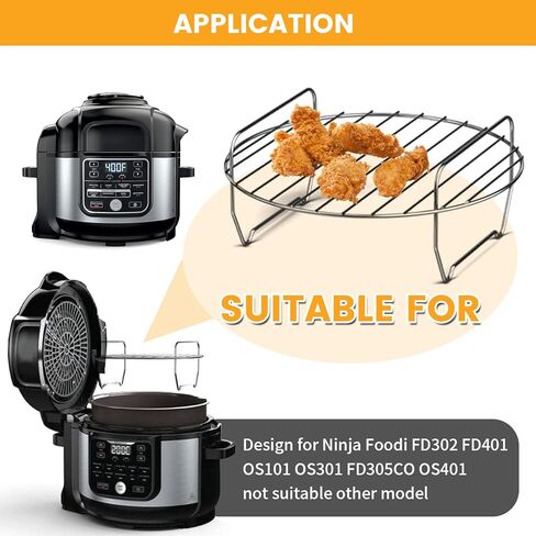 سلة مقلاة الهواء لطباخ ضغط مقلاة الهواء Ninja Foodi 6.5QT FD302، قطع غيار ملحقات مقلاة الهواء المستديرة 9.2 بوصة لـ Ninja Foodi 5QT FD101 6.5QT OS301 Instant Pot Pro Duo 8 QT مقلاة الهواء in Kuwait