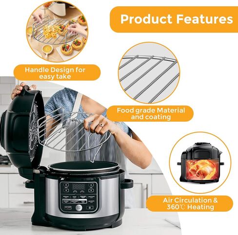 سلة مقلاة الهواء لطباخ ضغط مقلاة الهواء Ninja Foodi 6.5QT FD302، قطع غيار ملحقات مقلاة الهواء المستديرة 9.2 بوصة لـ Ninja Foodi 5QT FD101 6.5QT OS301 Instant Pot Pro Duo 8 QT مقلاة الهواء in Kuwait