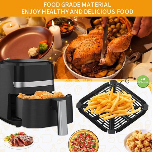 ملحقات مقلاة الهواء GWY، مقلاة هوائية 2QT لتنقية بلاك + ديكر، 6.3 بوصة × 6.3 بوصة، مقلاة هوائية من درجة الغذاء، مقلاة شواء، لوحة هش، قطع غيار لوحة هش، رف صينية in Kuwait