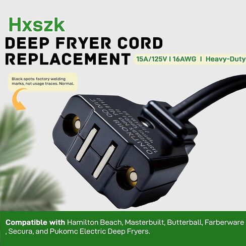 استبدال سلك المقلاة الكهربائية، سلك طاقة مغناطيسي 16 AWG 29.5 بوصة لمقلاة Presto FryDaddy Farberware Hamilton Beach Masterbuilt العميقة، قطع غيار بديلة 120 فولت 15 أمبير in Kuwait