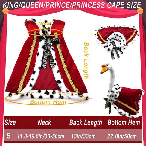 Cat King Cape Birthday Party Supplies, Lux Fur Red Dog Cloak for Halloween Christmas Costumes, Queen Prince Princess Cosplay Cats Kittens Apparel Birthday Decorations Outfits in Kuwait