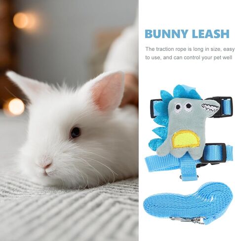 Cabilock Rabbit Harness Leash Set, Strap Traction Rope with Anti-Escape Design, Small Size for Dwarf Rabbits and Small Pets, Decorative Bunny Leash for Outdoor Use, 2pcs Pet Supply in Kuwait