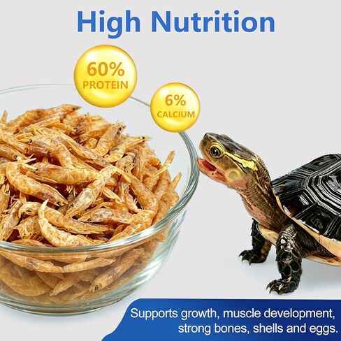 Amzey 0.5oz Sun Dried Baby Shrimp for Turtles - 100% Natural Dried Red Shrimp Fish Food, High Protein Gammarus, Food for All Aquatic Fish, Turtles, Frog, and Newts in Kuwait