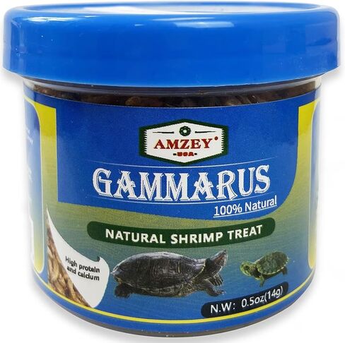 Amzey 0.5oz Sun Dried Baby Shrimp for Turtles - 100% Natural Dried Red Shrimp Fish Food, High Protein Gammarus, Food for All Aquatic Fish, Turtles, Frog, and Newts in Kuwait